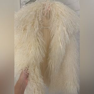 MICHAEL KORS (small) creme Mongolian wool ladies vest